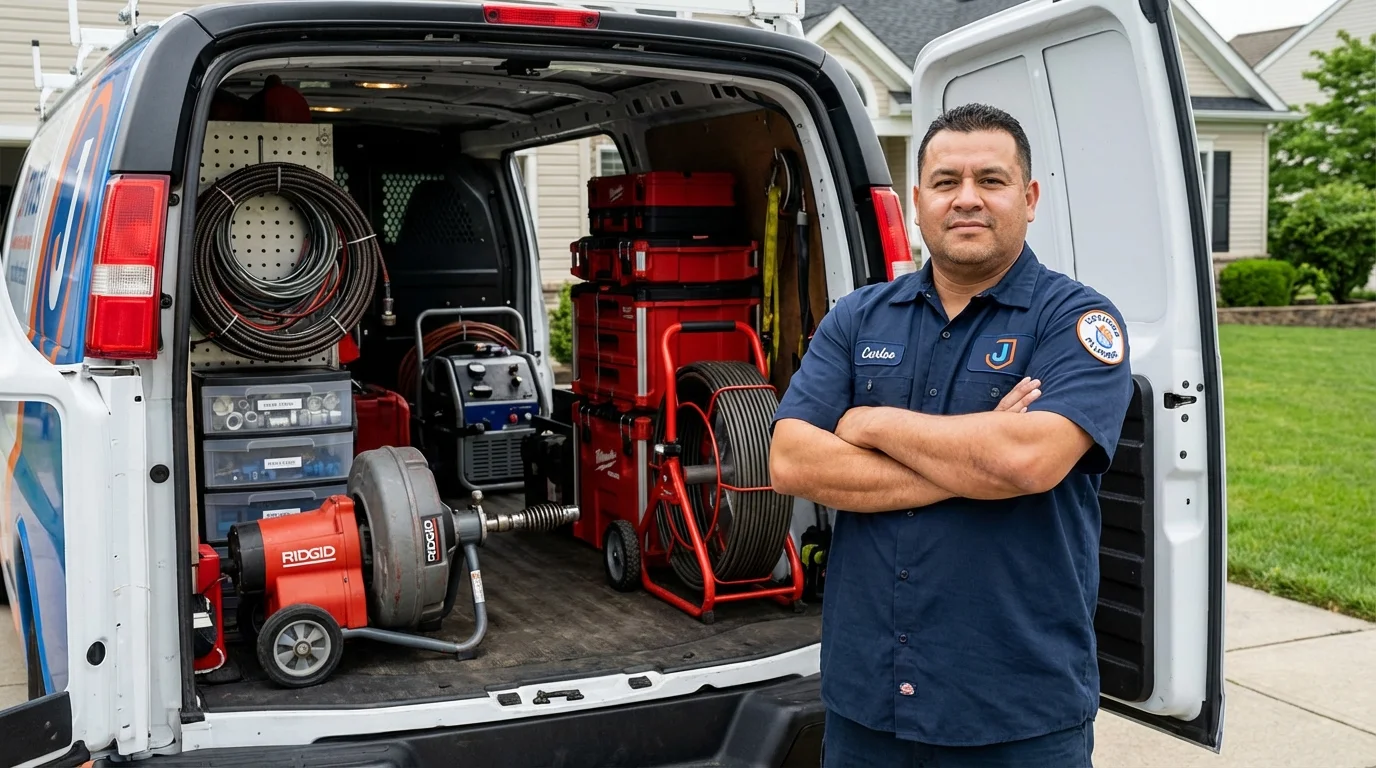 Professional drain cleaning equipment and Johns Plumbing LLC plumber in Taylor